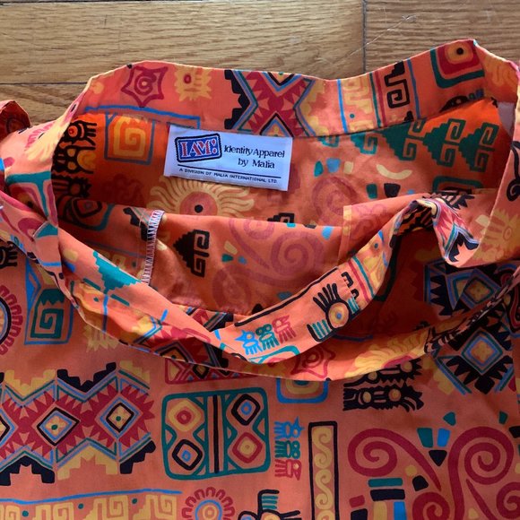 IAM! Identity Apparel by Malia Orange Ethnic Print Wrap Around Skirt - Picture 2 of 3